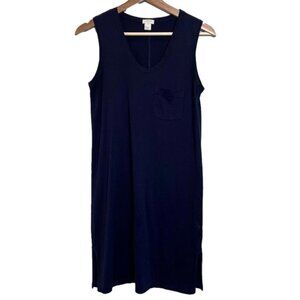 J Crew Factory Womens Size XXS Sleeveless Pocket Dress Navy Blue Tank Casual
